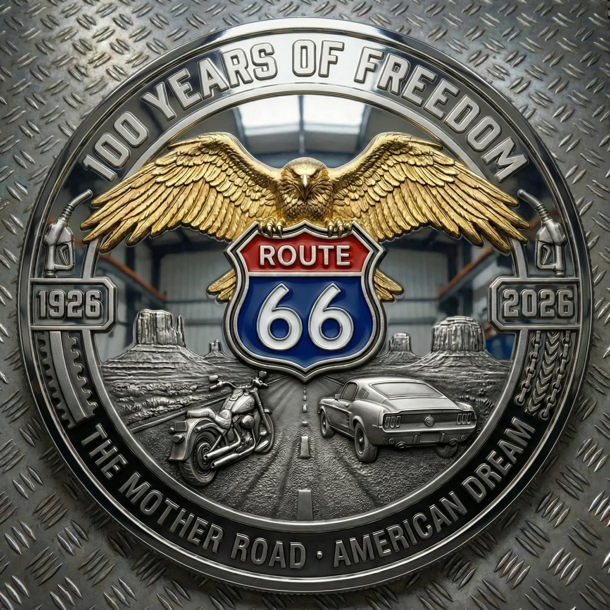 🏆NEW YEAR 60% OFF - Route 66 Freedom Commemorative Coin 🛣️🪙🇺🇸