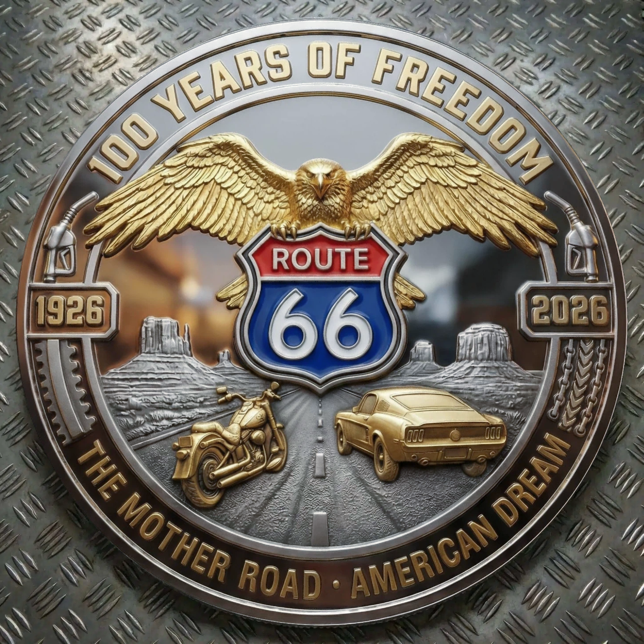 🏆NEW YEAR 60% OFF - Route 66 Centennial Commemorative Coin 🪙🛣️🔥