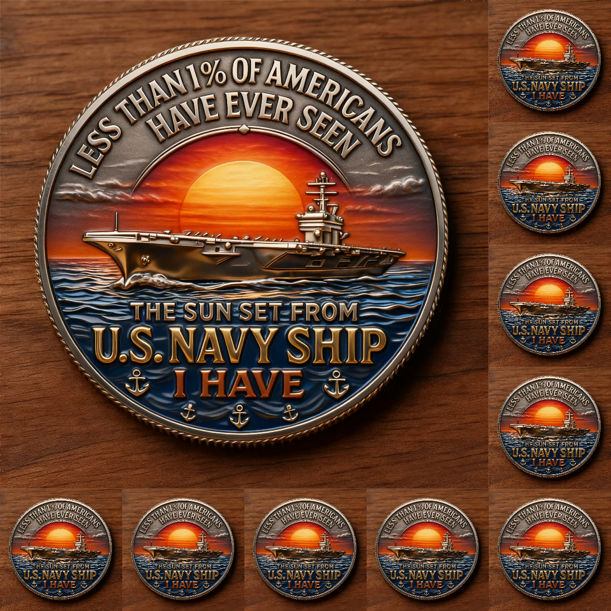🇺🇸 U.S. Navy “Brothers of the Sea” Commemorative Coin ⚓️ “Honor. Courage. One Nation, One Crew, Under God.” 🌅