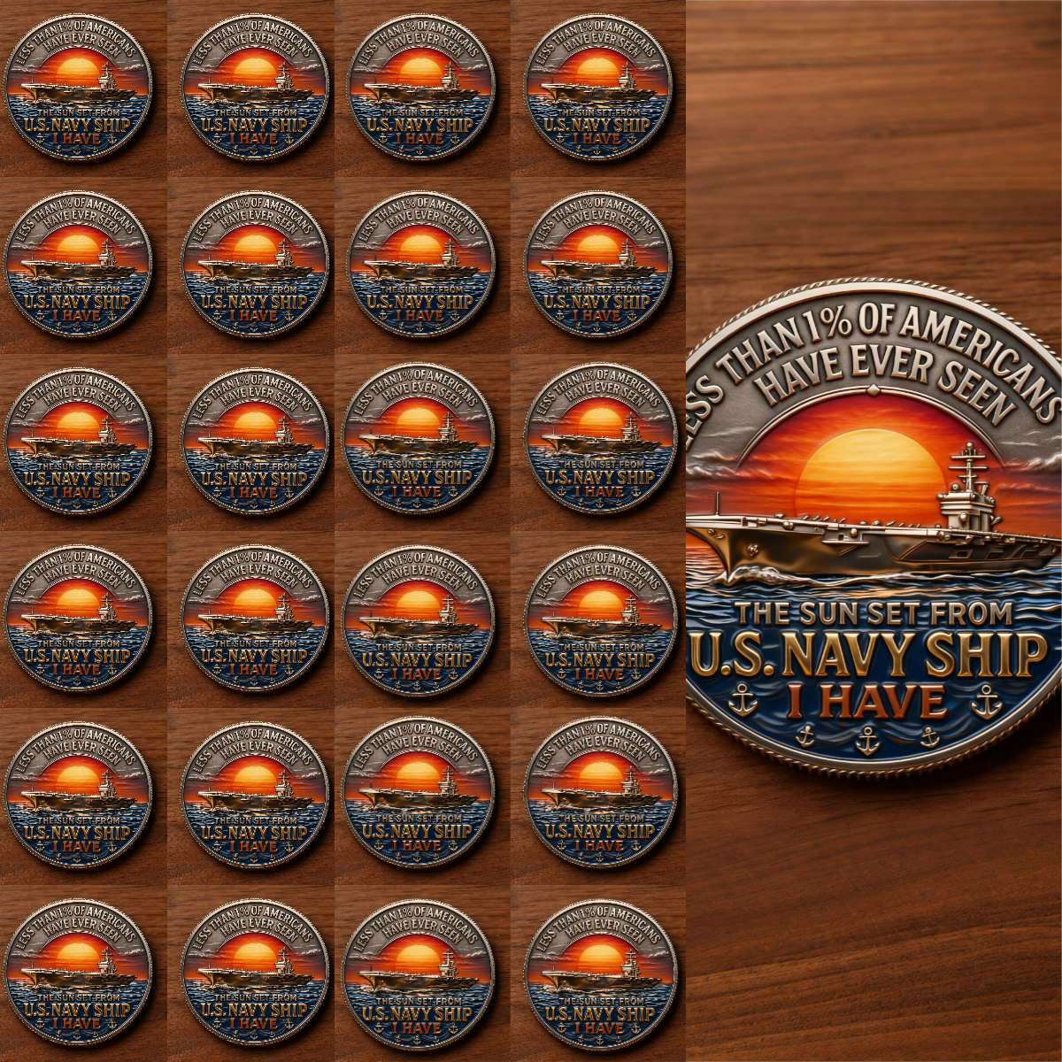 🇺🇸 U.S. Navy “Brothers of the Sea” Commemorative Coin ⚓️ “Honor. Courage. One Nation, One Crew, Under God.” 🌅