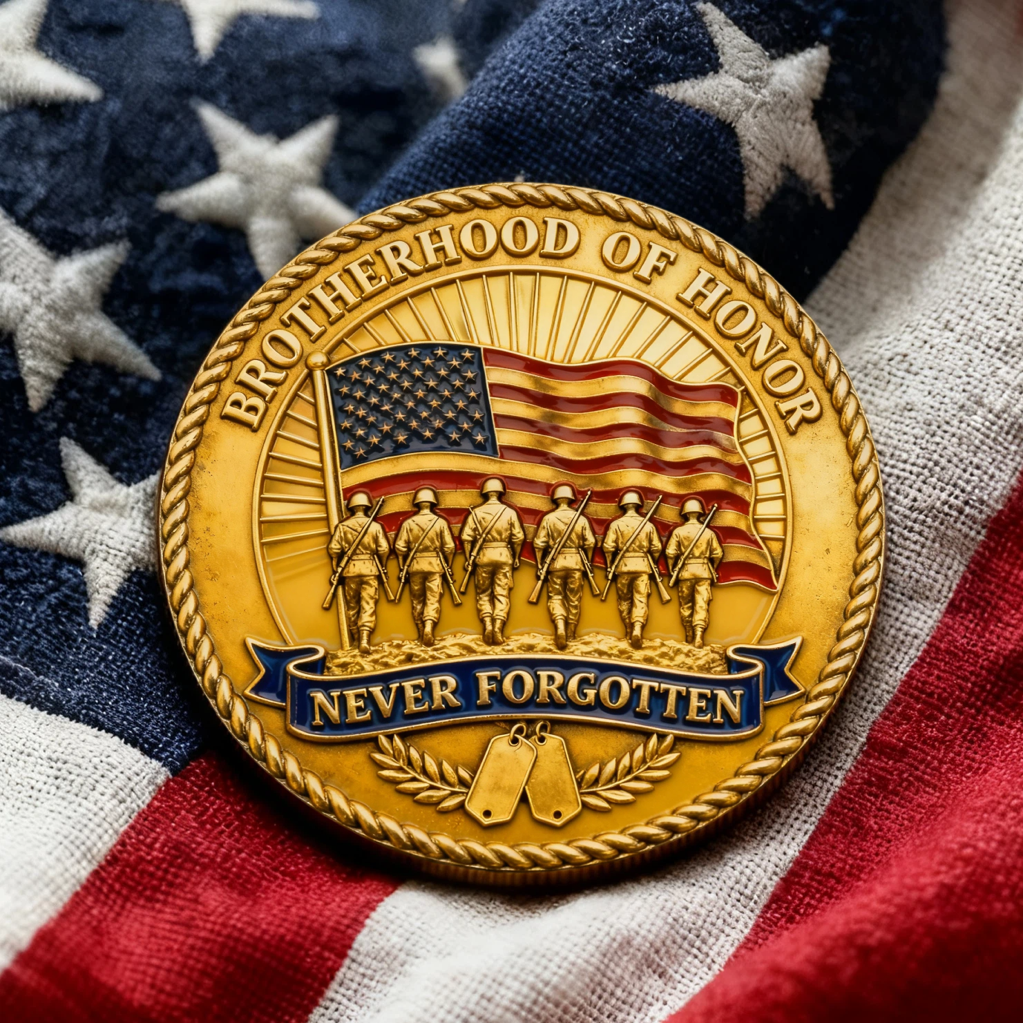 🏅250 Years of America 60% OFF - 🇺🇸 DD-214 “Brotherhood of Honor” Veteran Coin (Gold-Tone Edition) 🦅