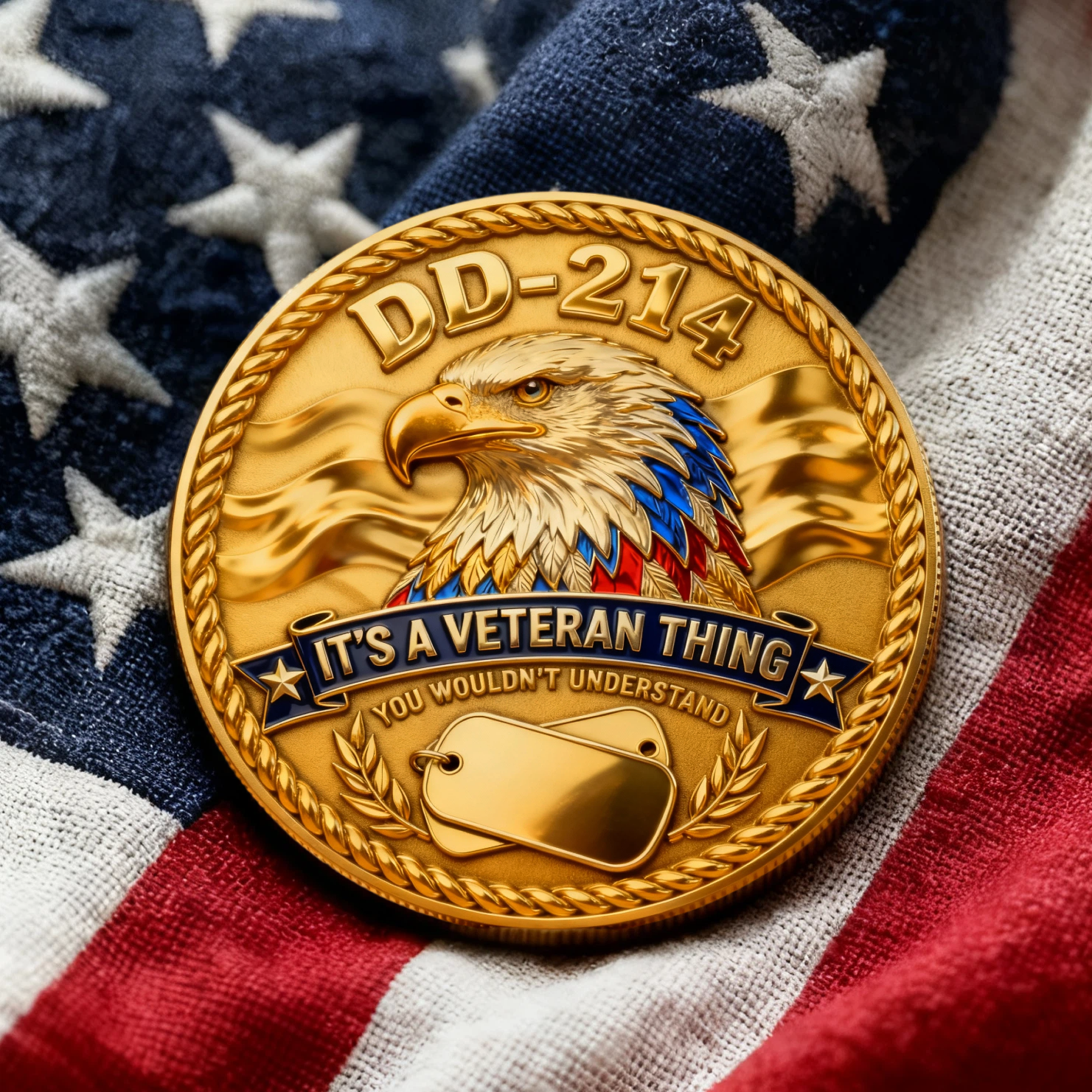 🏅250 Years of America 60% OFF - 🇺🇸 DD-214 “Brotherhood of Honor” Veteran Coin (Gold-Tone Edition) 🦅