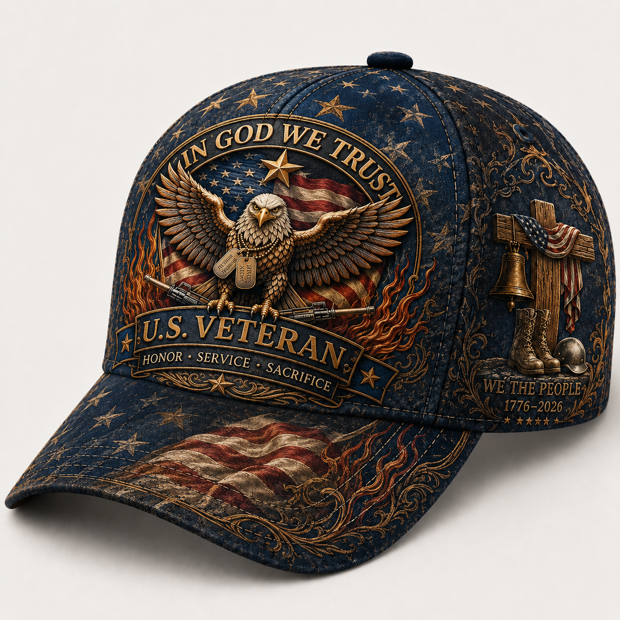 U.S. Veteran “In God We Trust” Patriotic Cap