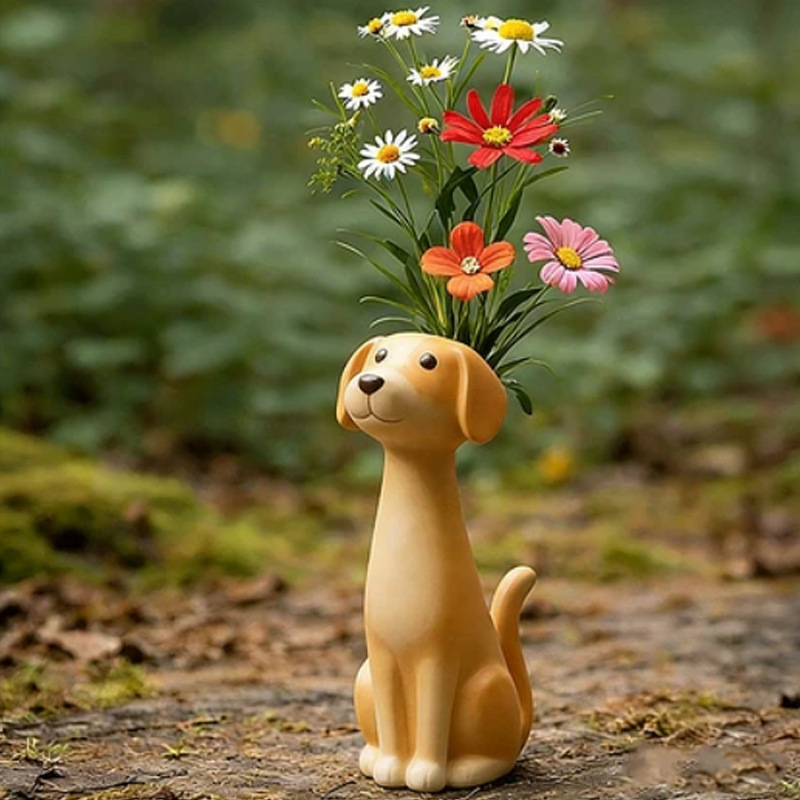 Dog Flower Vase Gift Set