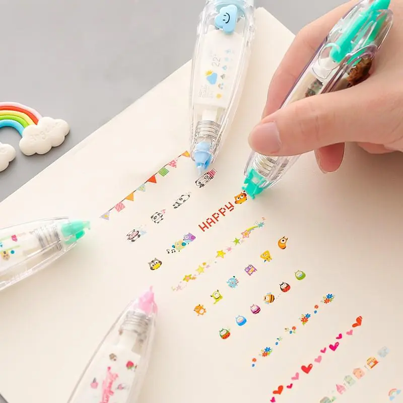 Product Introduction of Press Type Correct Correction Tape, 1 Count Random Correction Tape, Stationery Supplies 22