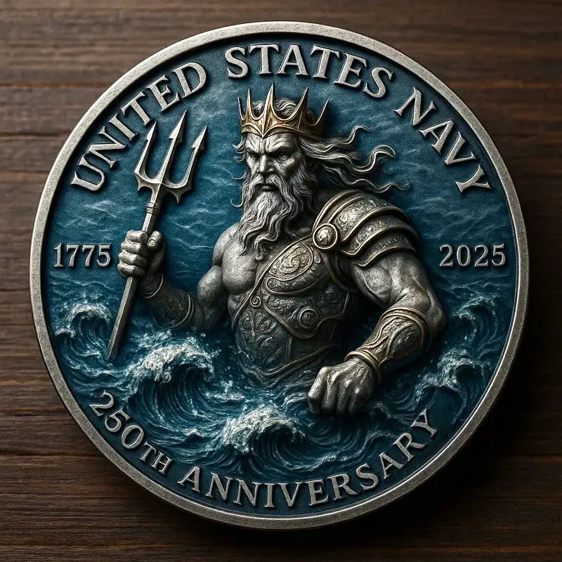 ⚓ U.S. Navy 250th Anniversary Collectible Set 🇺🇸 “From the Depths of Honor, Rises the Spirit of the Sea” 🌊✨