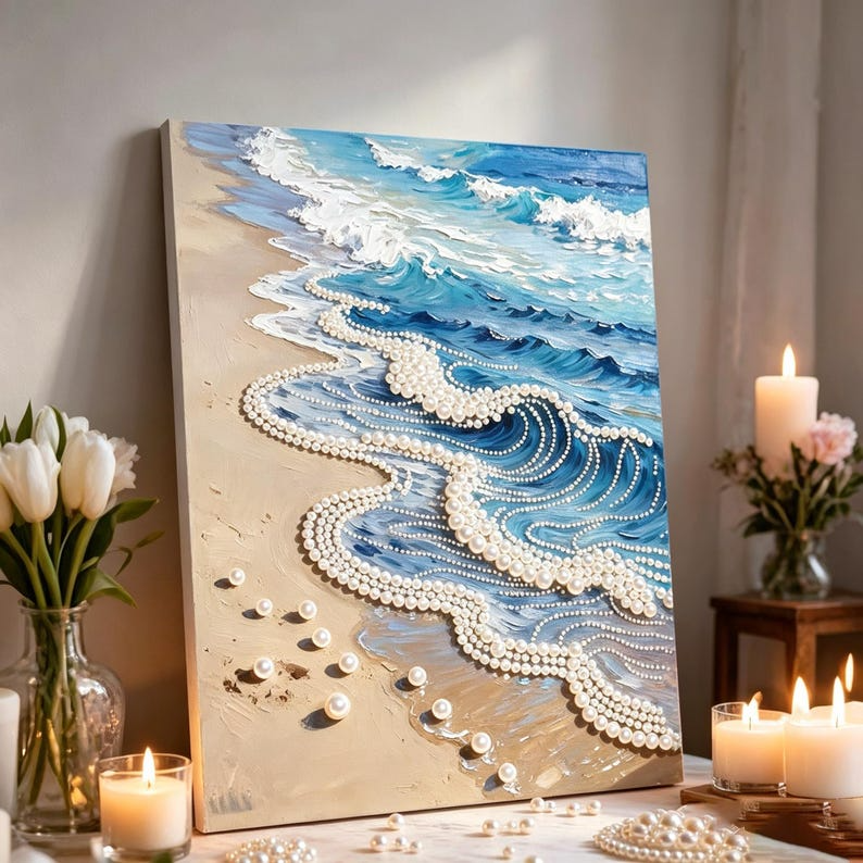 Upgrade Pearl Sunflower DIY Premium 5D Diamond Painting Kit Pearls painting Sparkling Special Shaped Diamond painting