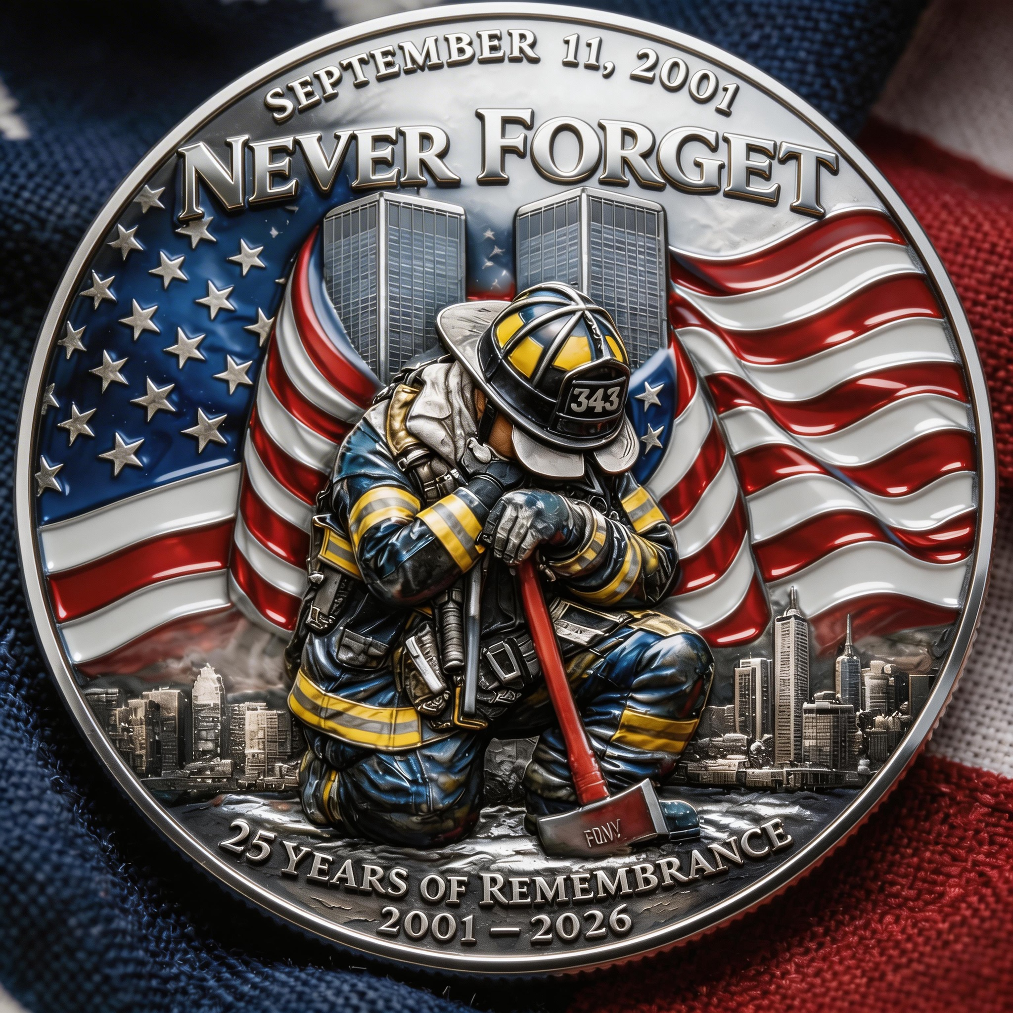 🕯️🙏9/11 Remembrance Coin – 25th Anniversary Tribute Edition 