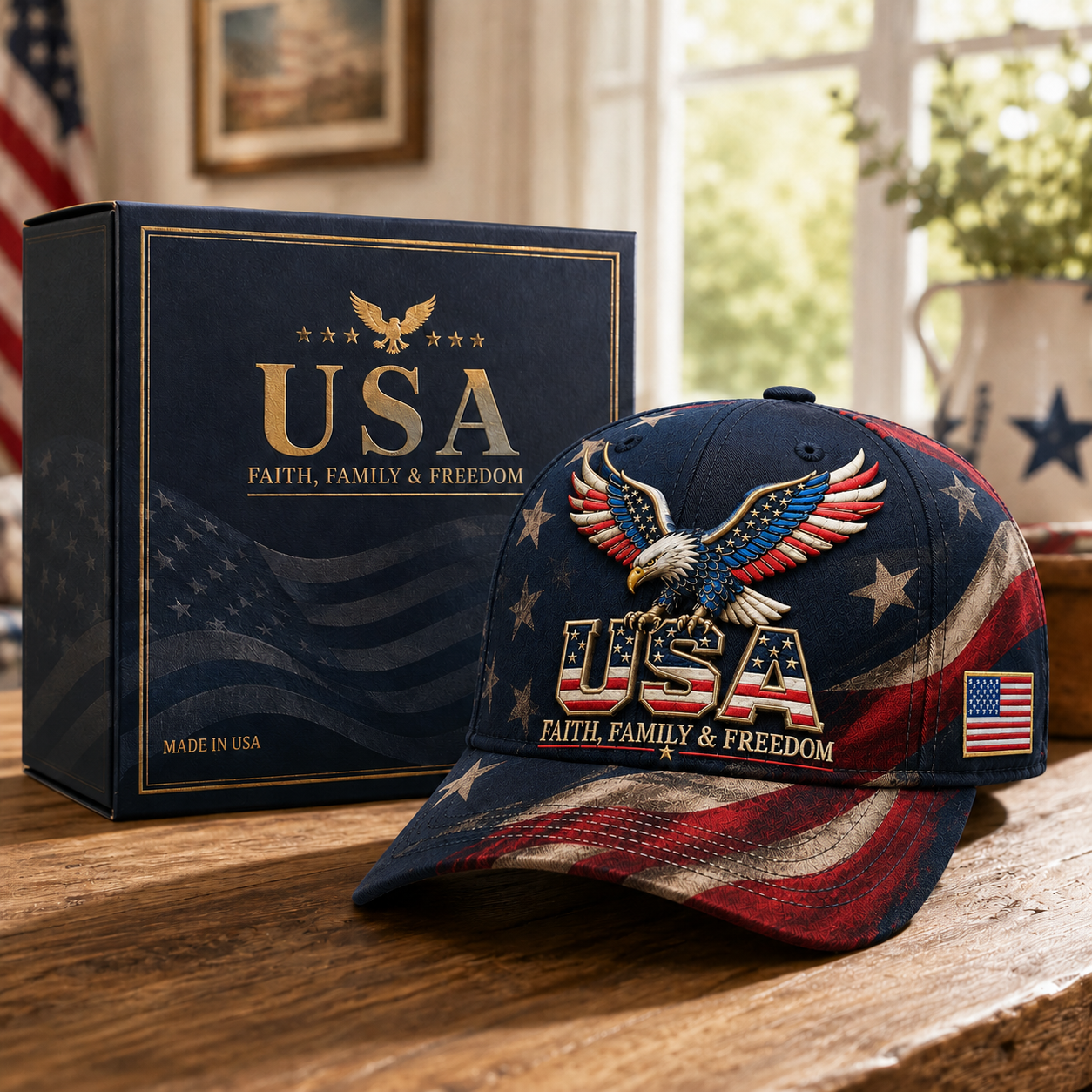 Father's Day 49% OFF - USA Faith, Family & Freedom Cap