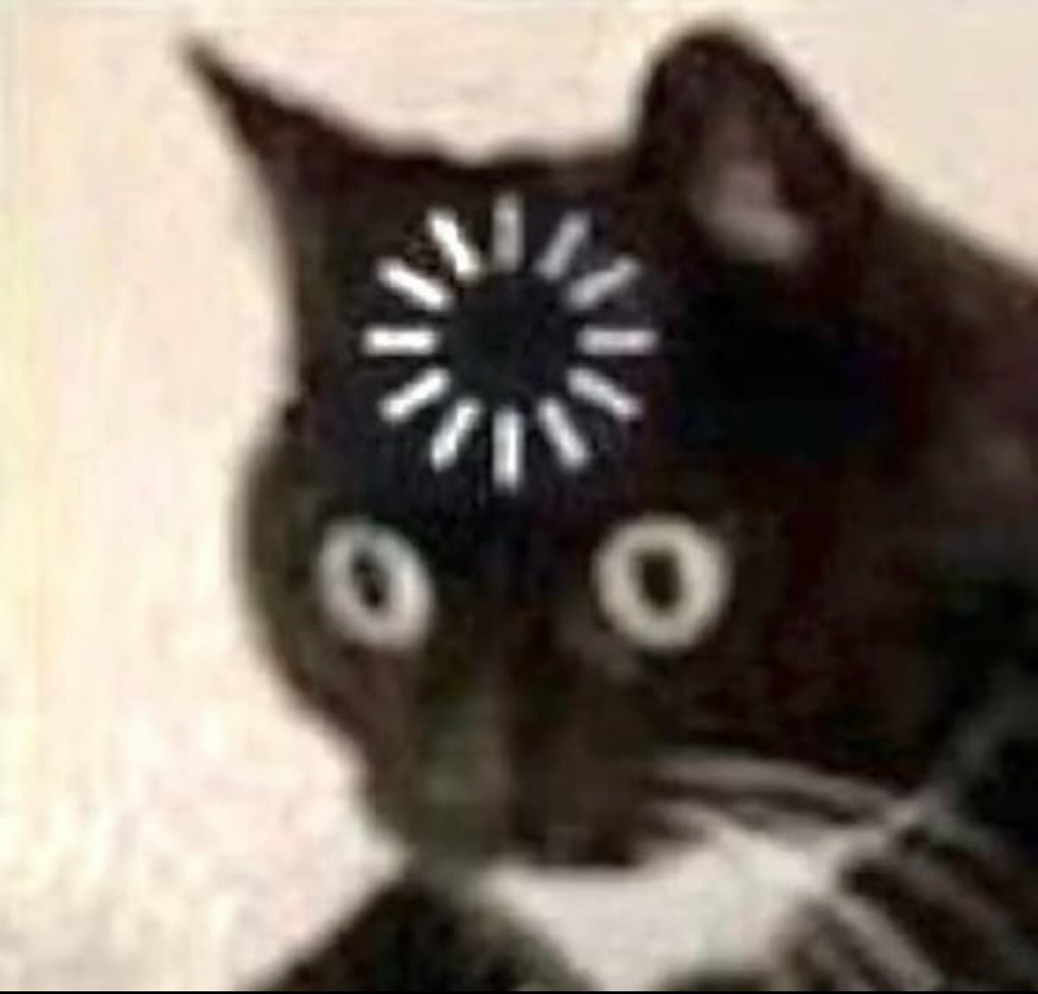 Thinking Cat Meme Wall Clock