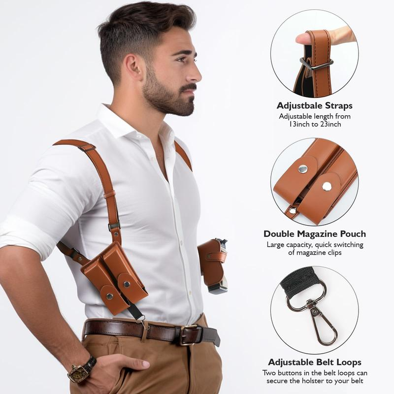 💥🚀Vertical Shoulder Back with Double Cartridge ClipPouch