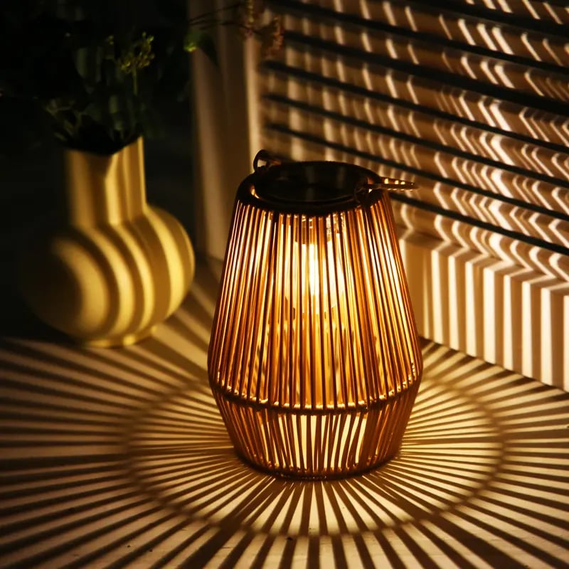 🌿 Solar Garden Lantern - Hand Woven Bamboo Strips Light ✨​