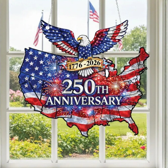 America 250 Suncatcher Hanging Ornament 🇺🇸✨