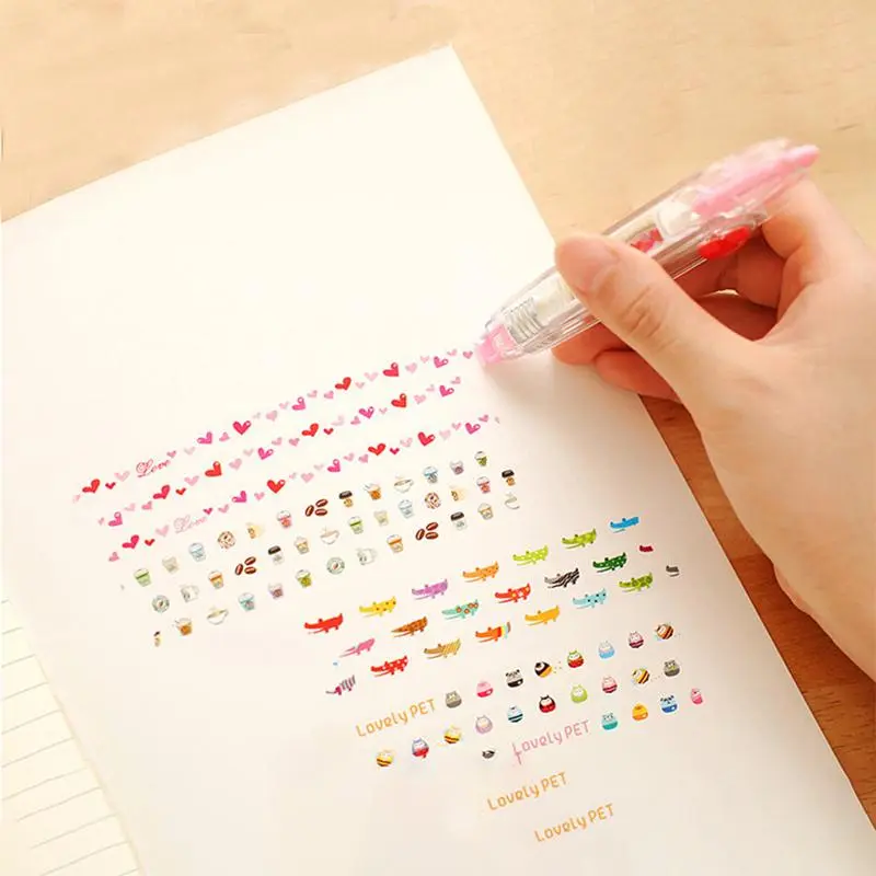 Product Introduction of Press Type Correct Correction Tape, 1 Count Random Correction Tape, Stationery Supplies 17