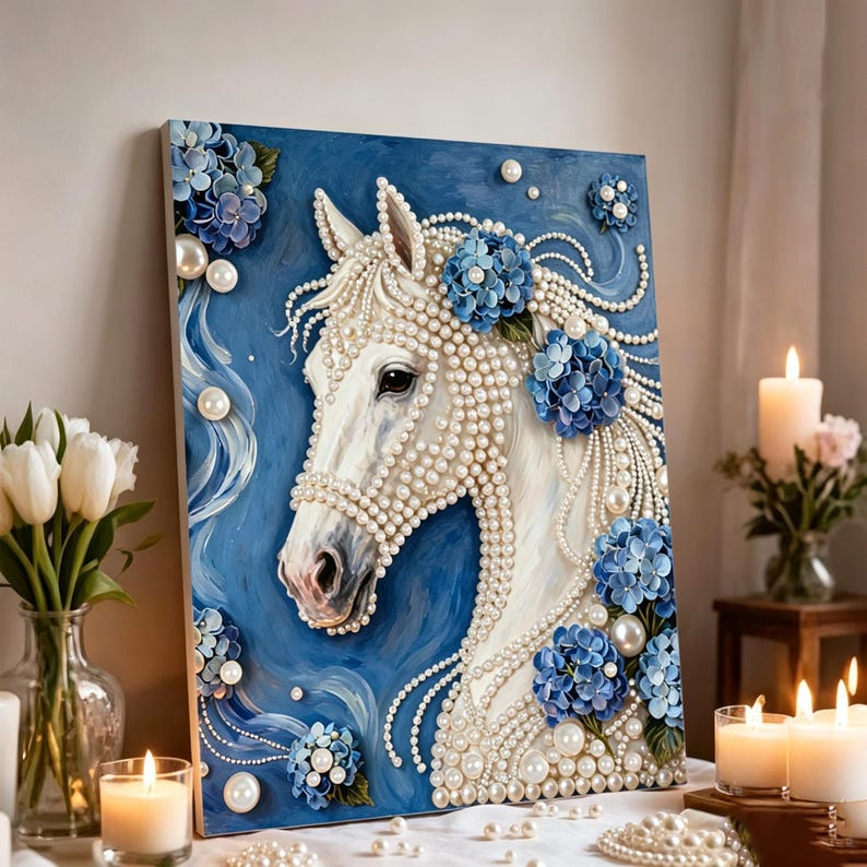Upgrade Pearl Sunflower DIY Premium 5D Diamond Painting Kit Pearls painting Sparkling Special Shaped Diamond painting