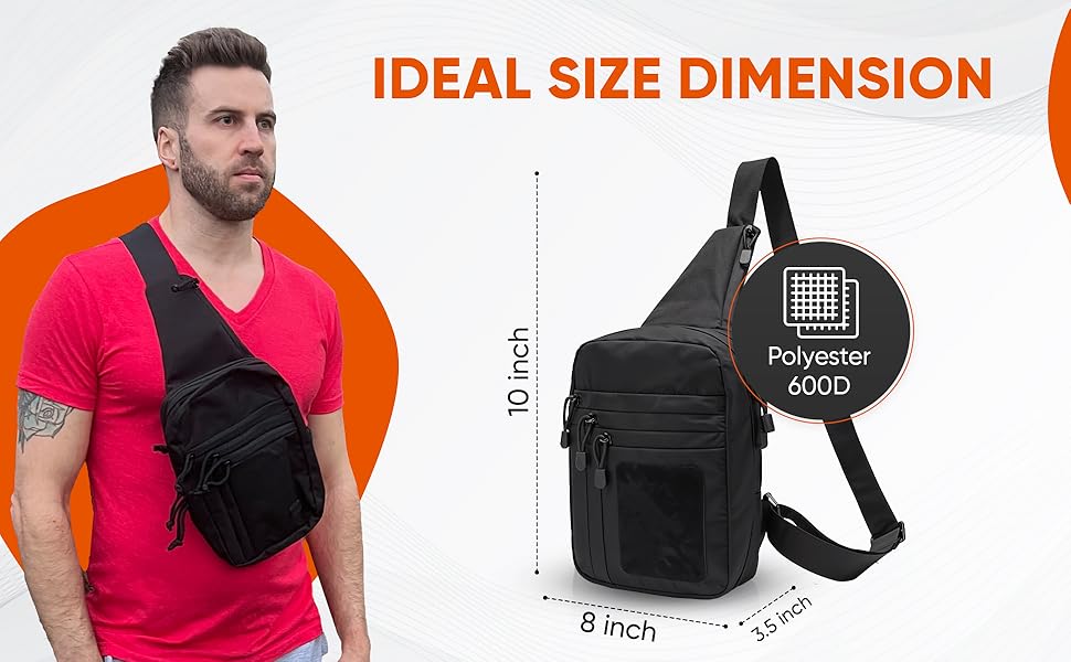 Raptor Sling Bag dimensions, Portable EDC bag, Ideal size carry bag, Practical carry bag