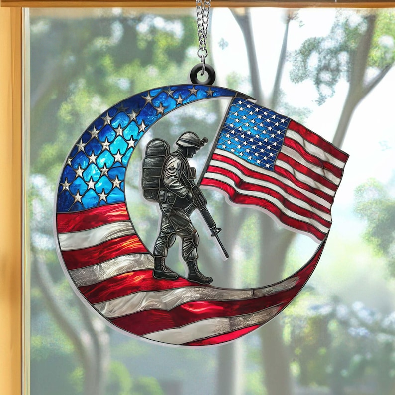Patriotic Soldier Suncatcher