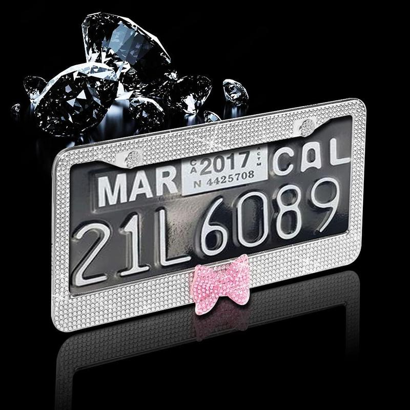 ✨ Crystal License Plate Frame: Dazzle Every Mile