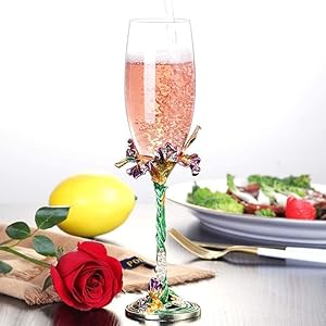 wine Champagne Flutes Glasses Set of 2