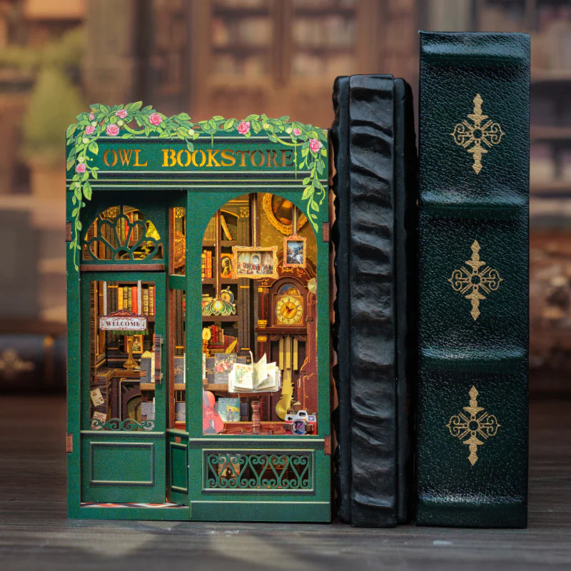 ★Mini Owl Bookstore - DIY Miniature Book Nook Kit Collection