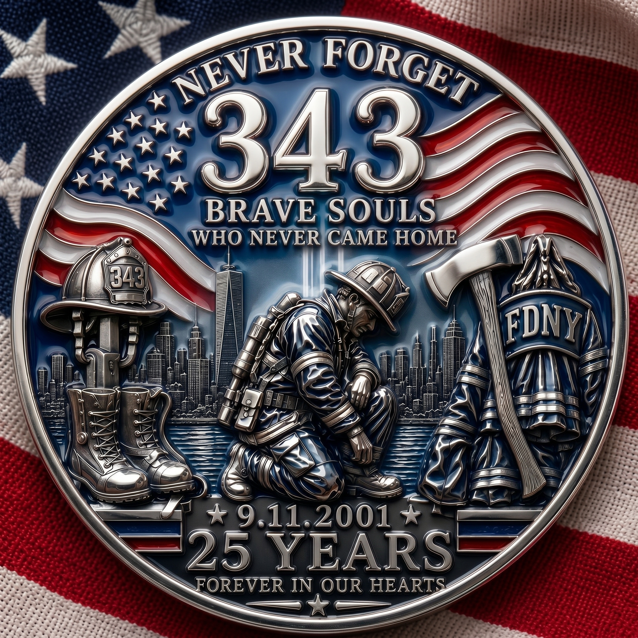 343 Never Forget Memorial Coin
