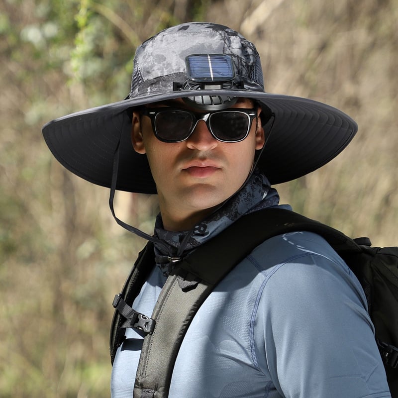 🔥Last Day Clearance Sale - 50% OFF🎄 Wide Brim Solar Fan Outdoor Fishing Hat-Solar & USB Charging-Buy 2 Free Shipping