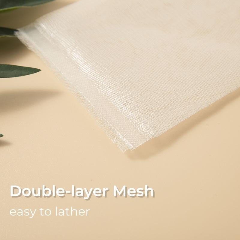 10 Counts Foaming Mesh Bags, Large Foaming, Exfoliating Face Cleansing Net for Luxurious Bath & Shower Experience, Includes White Drawstring Pouch for Easy Storage 6