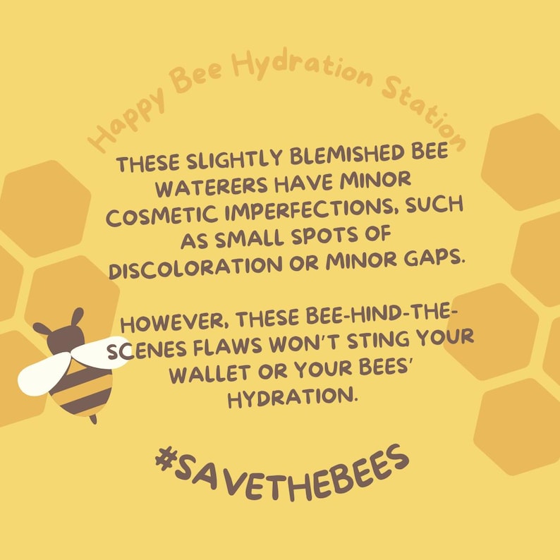The Happy Bee Hydration Station (3D Printed) Blemished