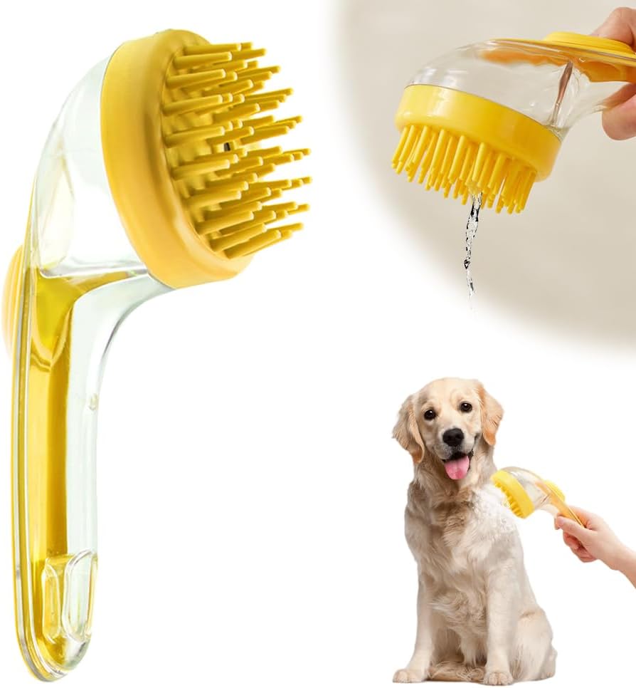 Pet Bath Brush with Shampoo Dispenser