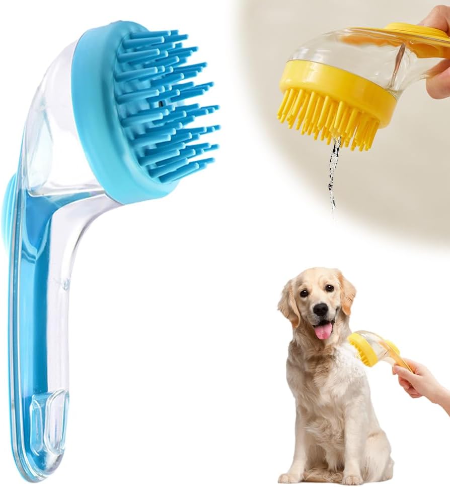 Pet Bath Brush with Shampoo Dispenser