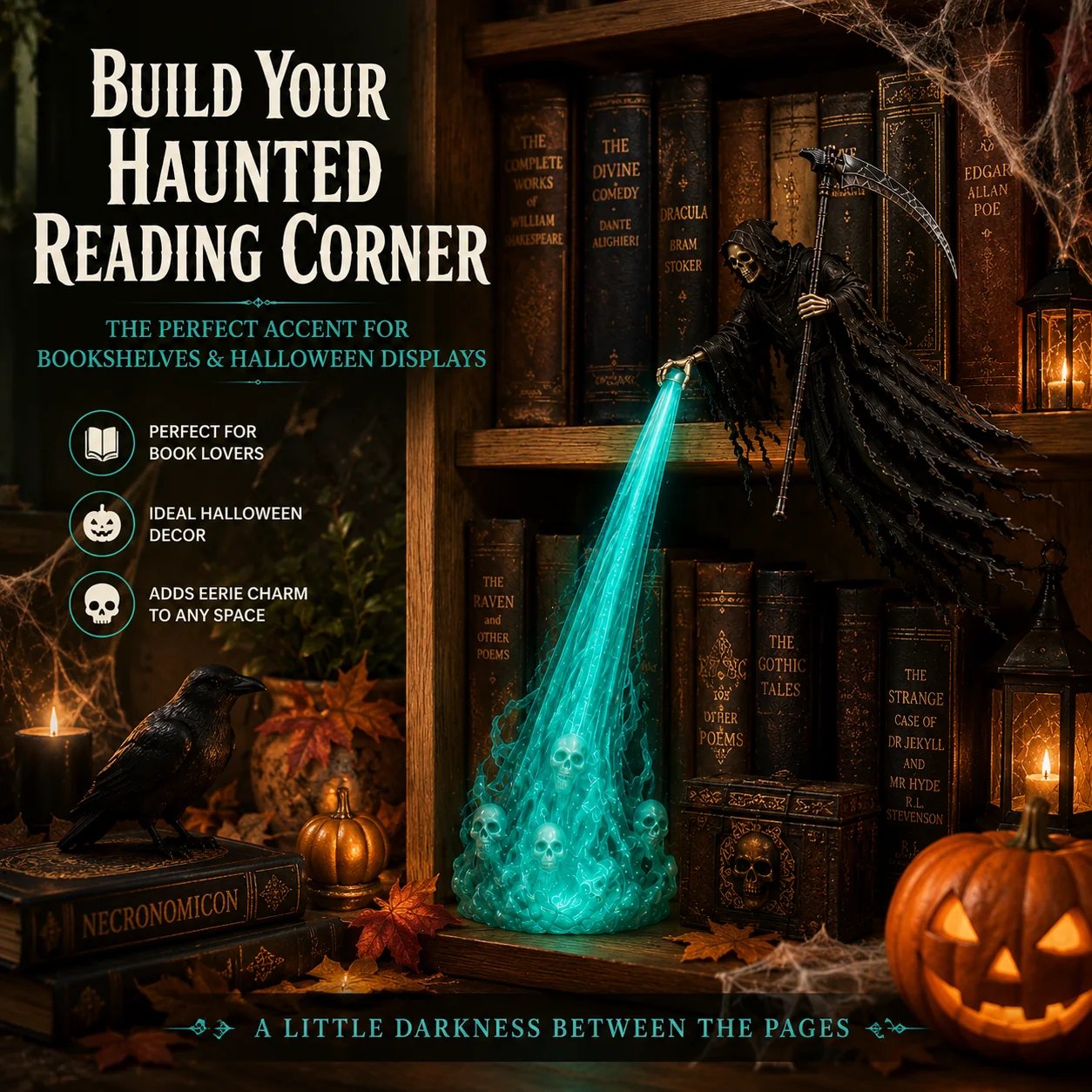 💀 Soul Harvester Halloween Bookshelf Light