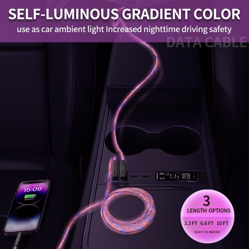⚡️Flash Sale 60% OFF - ✨LED Lightning and Colorful 120W 4 in 1 Charger Cable