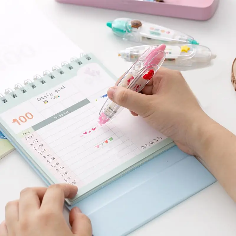 Product Introduction of Press Type Correct Correction Tape, 1 Count Random Correction Tape, Stationery Supplies 20