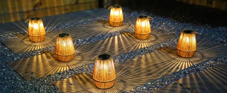 Product Introduction of Handwoven Rattan Solar Lantern, Special Design Outdoor Solar Garden Lights, Waterproof Solar Lights Suitable for Patio, Yard, Porch, Pathway, Decorative Lighting 8