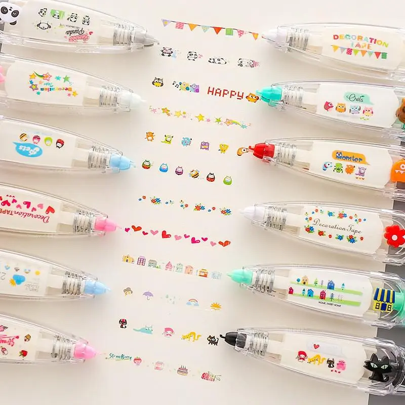 Product Introduction of Press Type Correct Correction Tape, 1 Count Random Correction Tape, Stationery Supplies 21