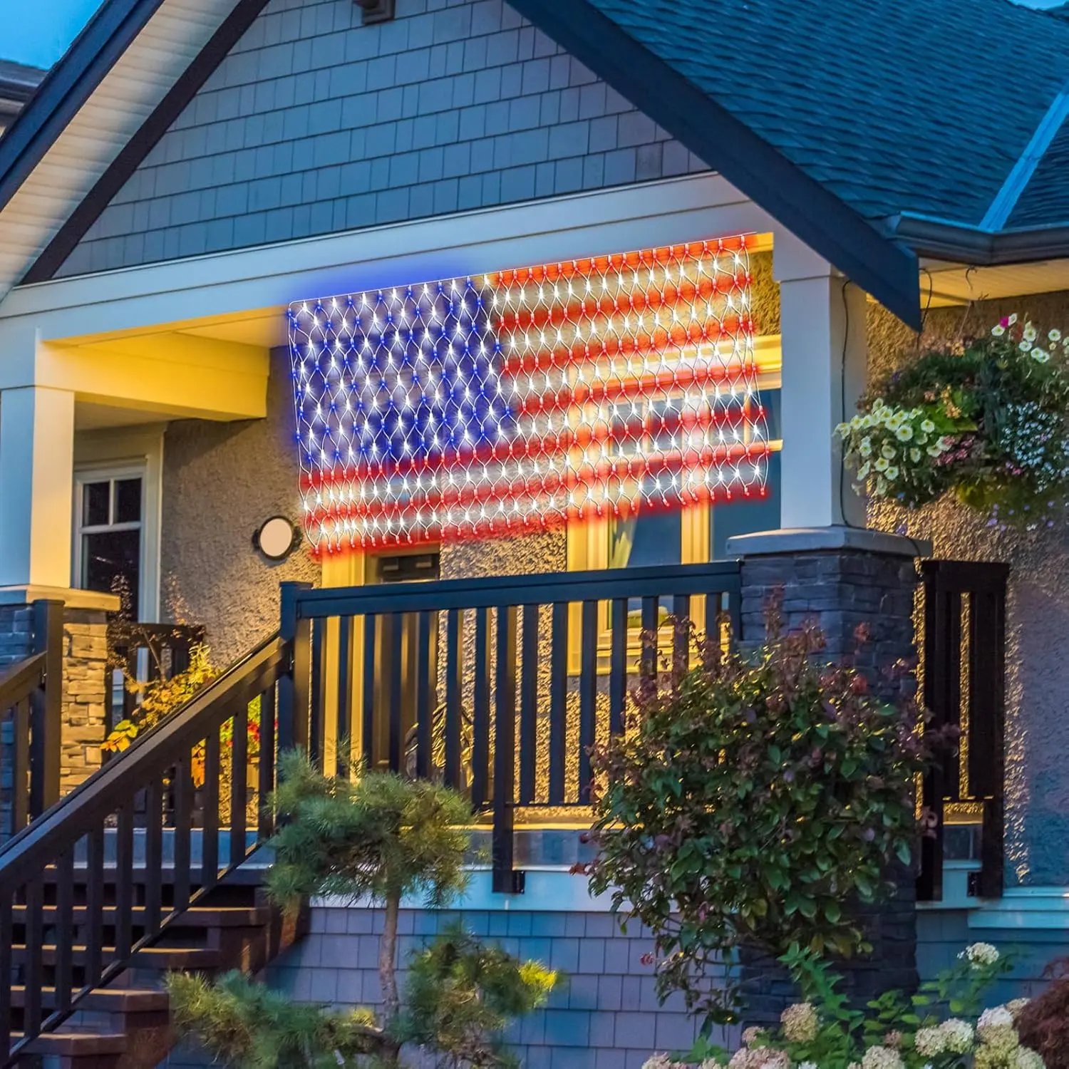 Solar LED American Flag Light for Outdoor Decor