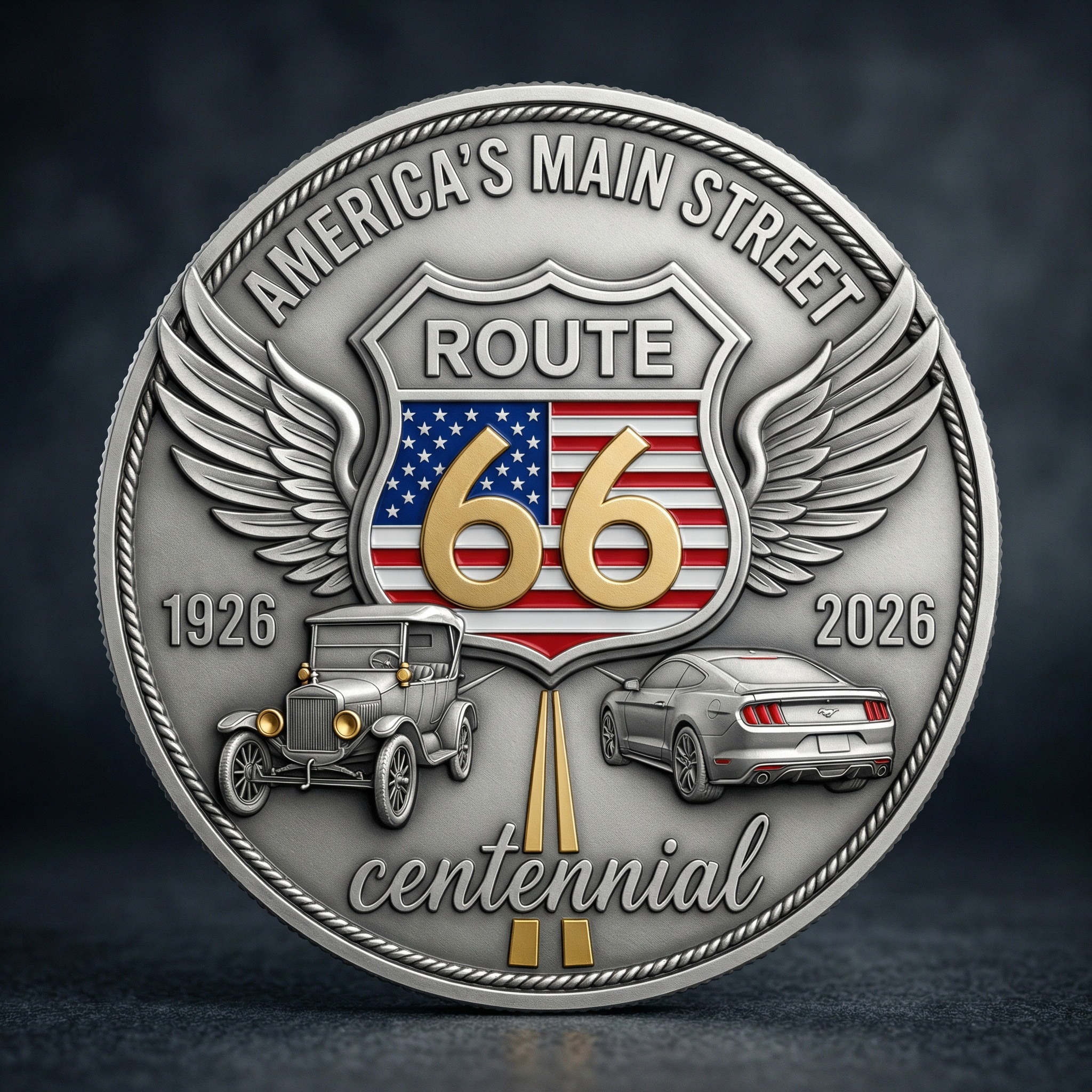 🏍Route 66 Centennial – 100 Years of the Open Road Commemorative Coin