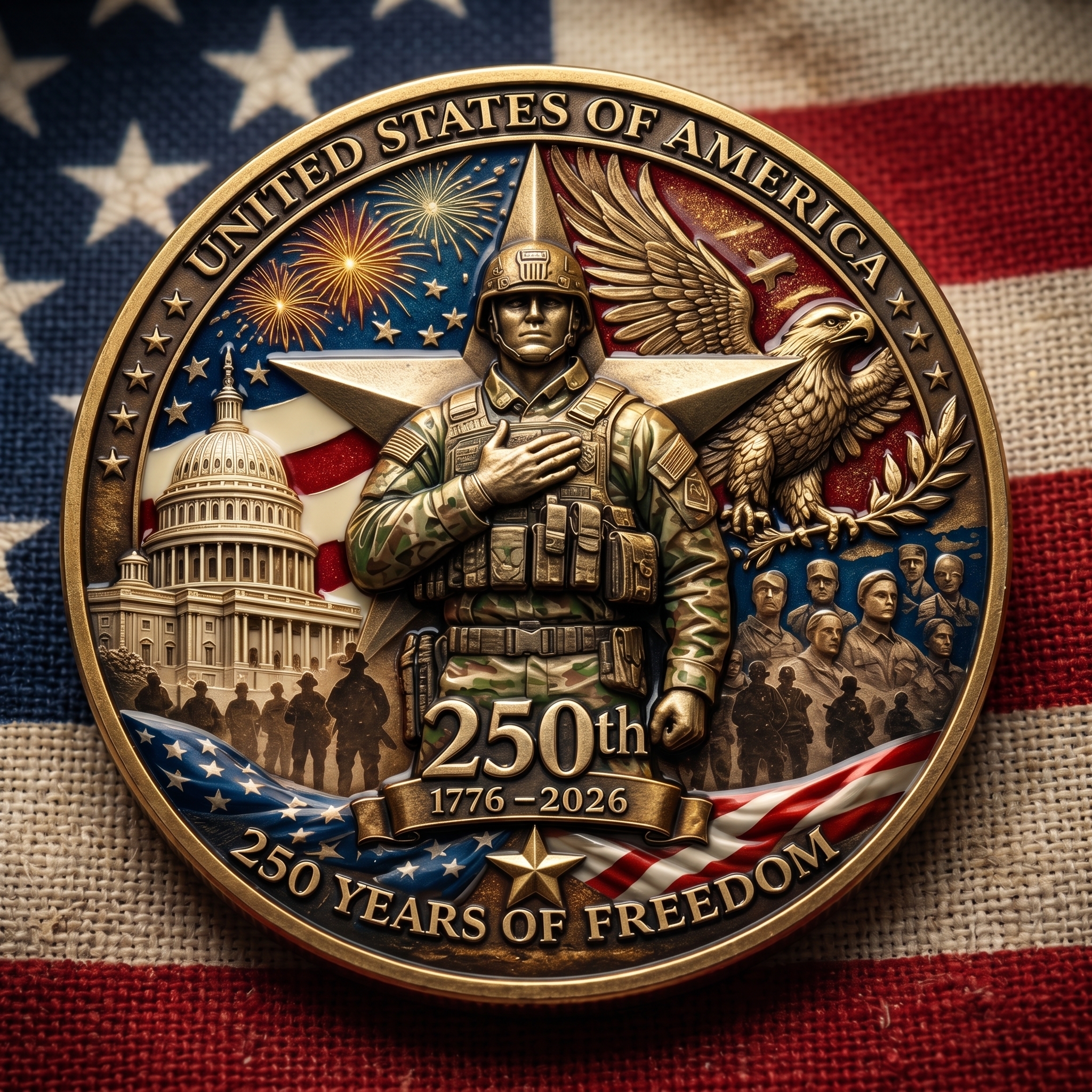 250 Years of Freedom Military Tribute Coin