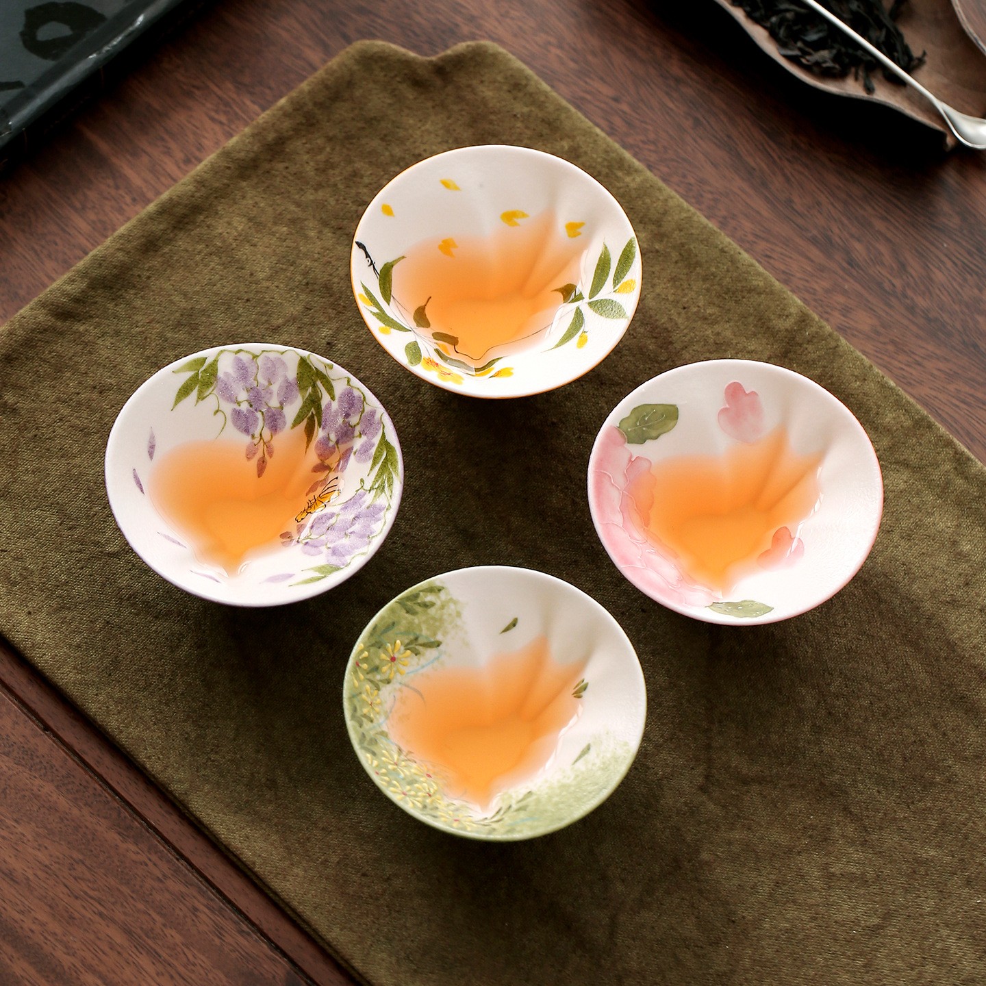 Hand-Painted Hidden Cat Tea Cup