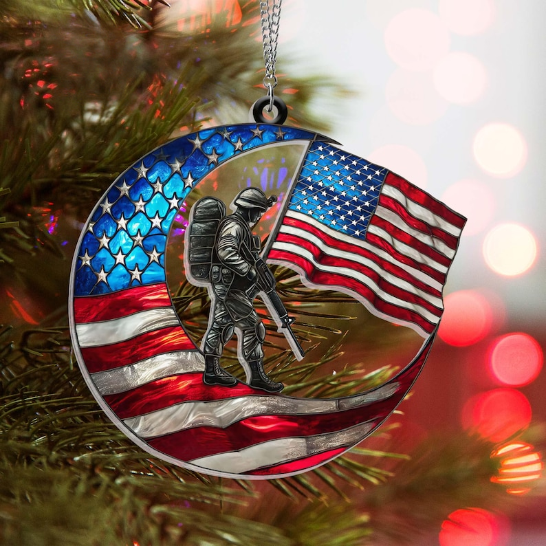 Patriotic Soldier Suncatcher