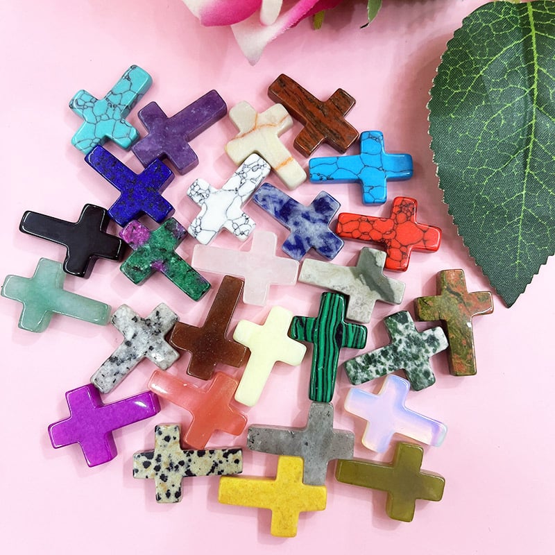 🏆Flash Sale⚡ 50K+ SOLD! Almost Gone - ✝️Natural Stone Crystal Cross Decoration(10/30/60/100 PCs)