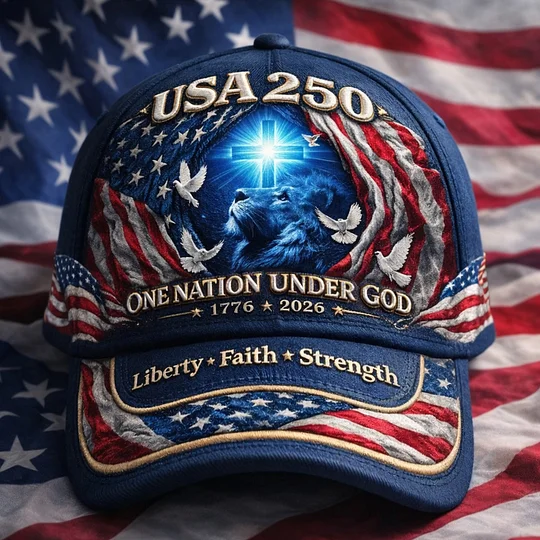 🇺🇸 USA 250 – One Nation Under God Patriotic Heritage Cap