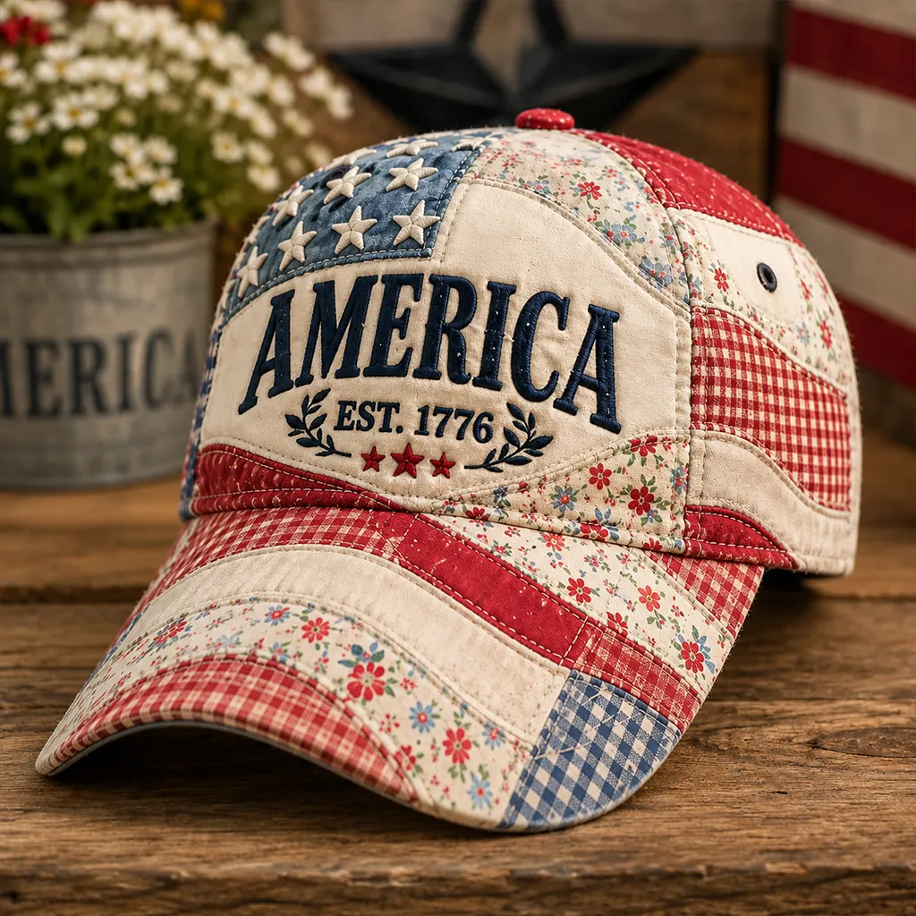 America EST. 1776 Patchwork Hat