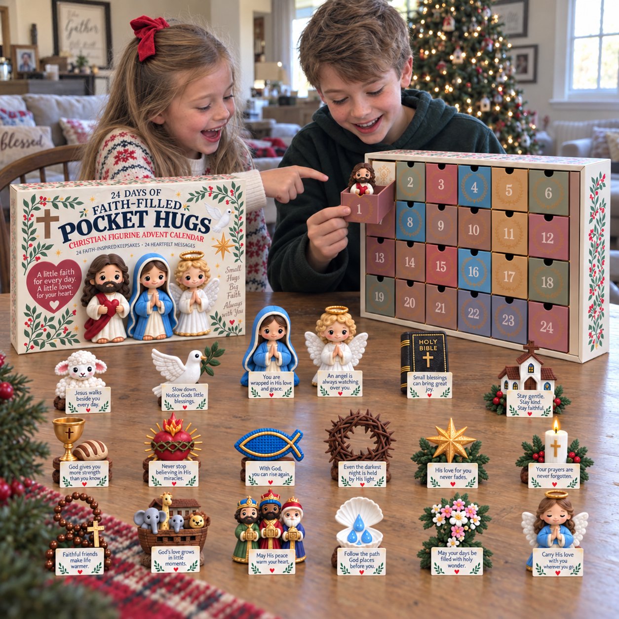 ✝️ 24 Days of Faith-Filled Pocket HugsTM Advent Calendar