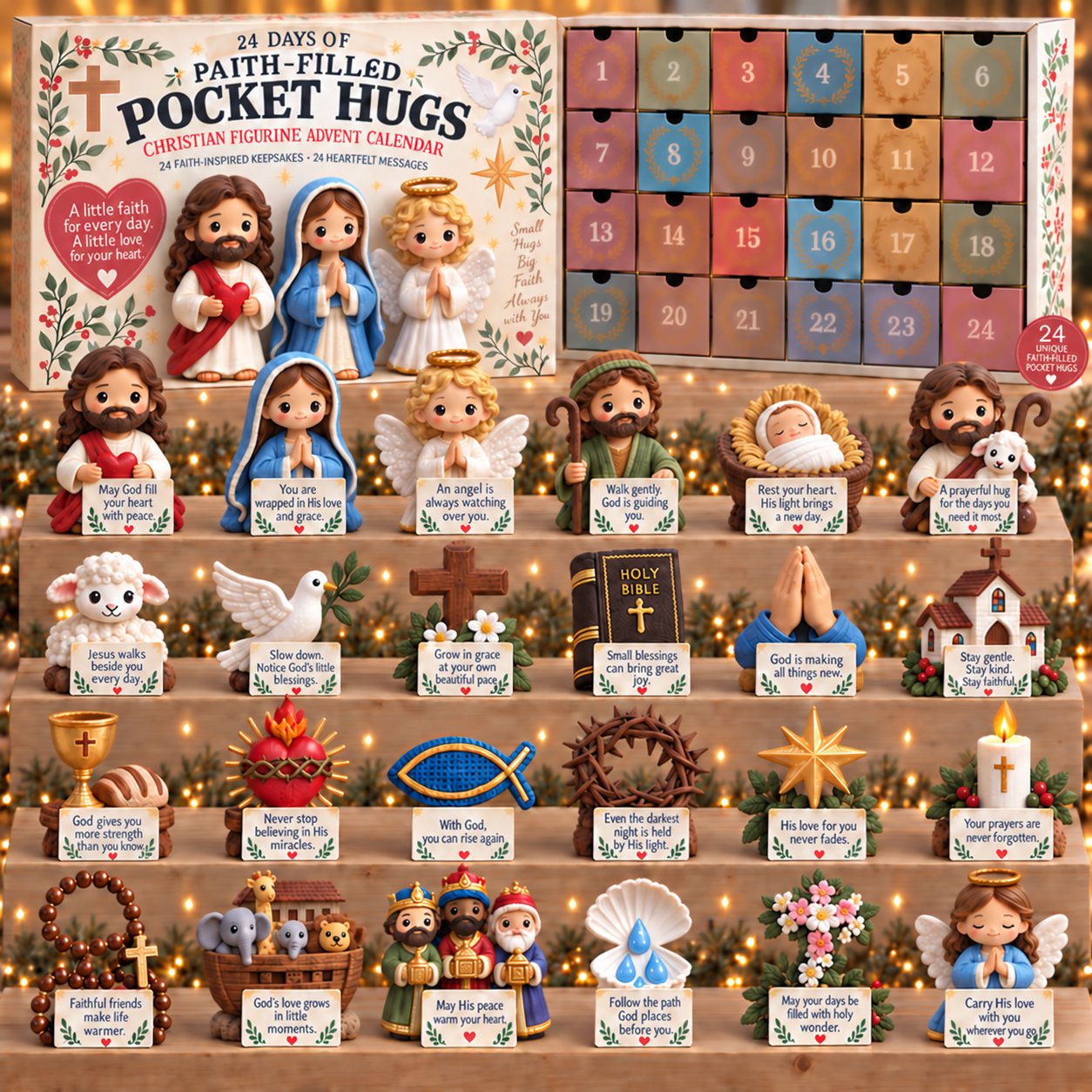 ✝️ 24 Days of Faith-Filled Pocket HugsTM Advent Calendar