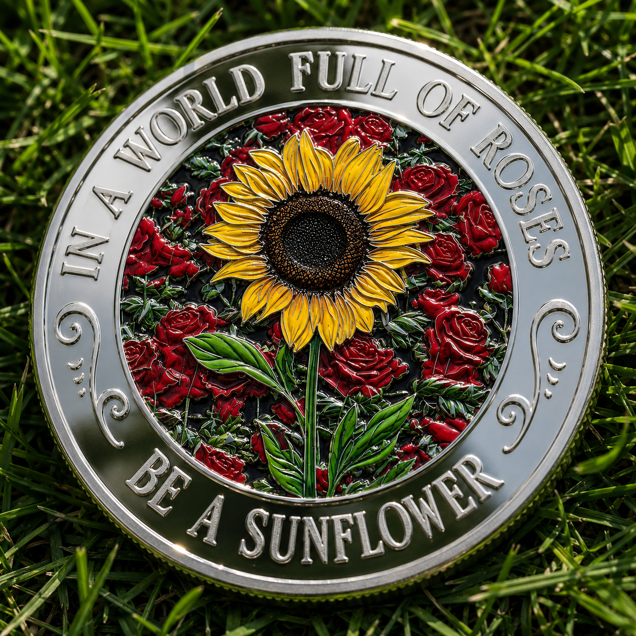 Be a Sunflower Affirmation Coin