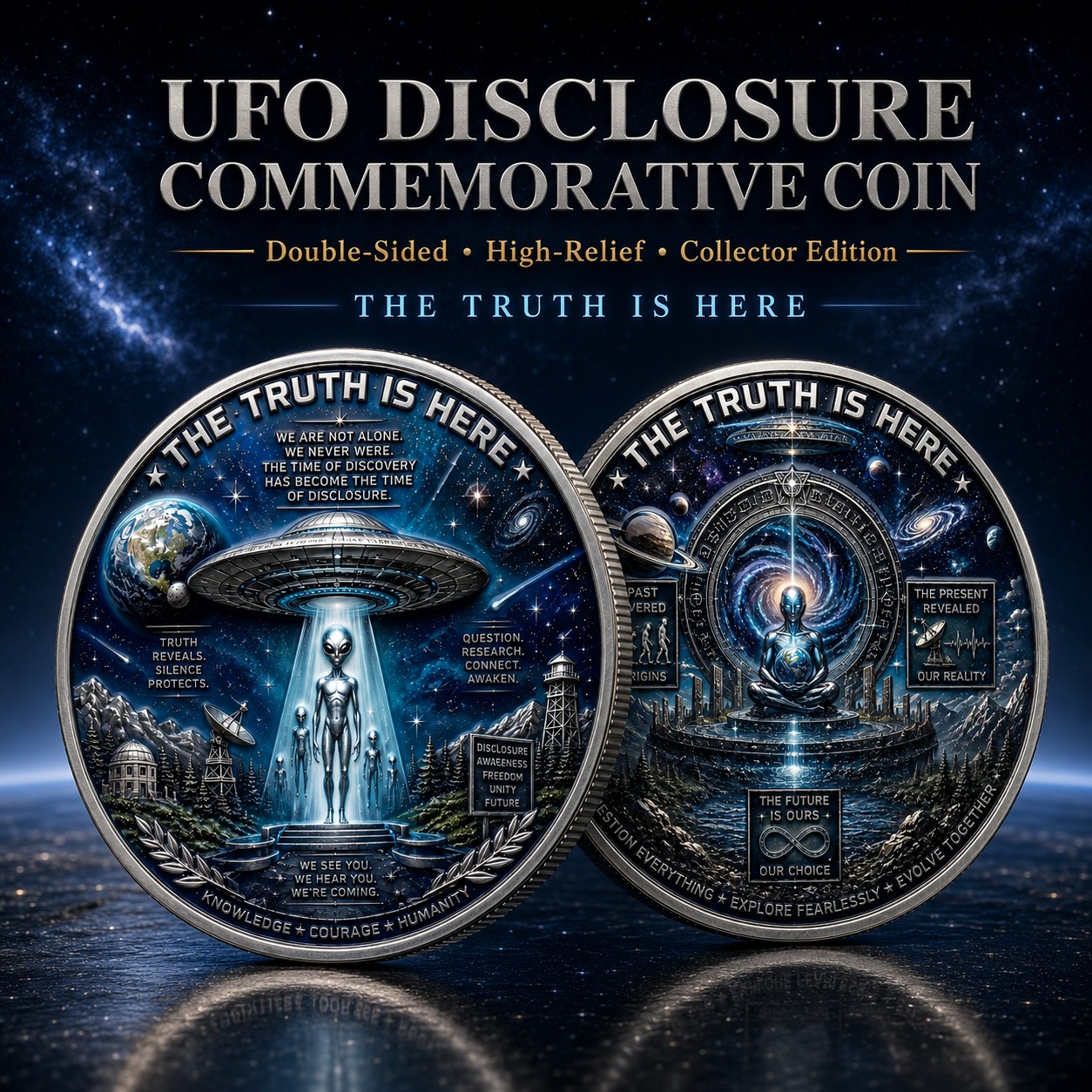 🛸The Truth Is Here UFO Disclosure Coin