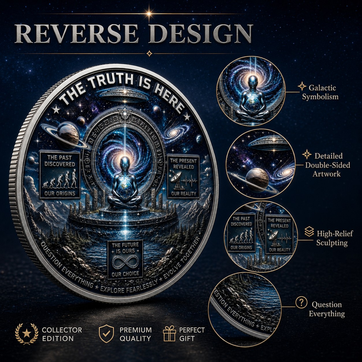 🛸The Truth Is Here UFO Disclosure Coin