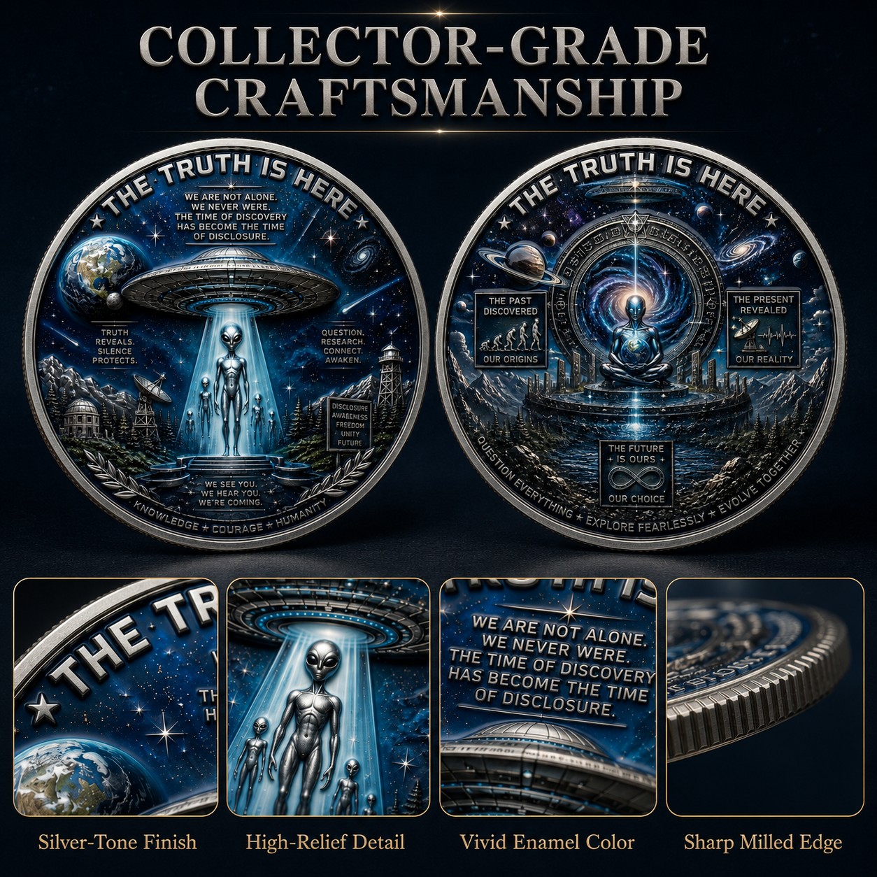 🛸The Truth Is Here UFO Disclosure Coin