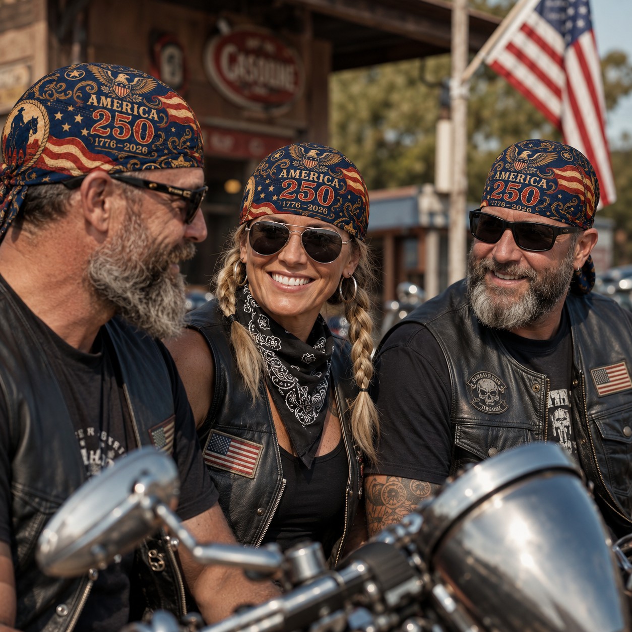 America 250 Cycling Pirate Hat / Biker Headwrap